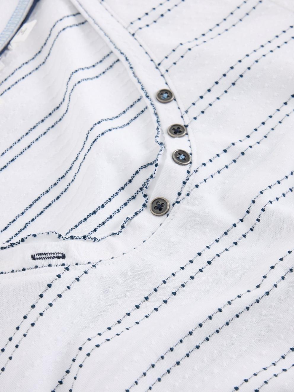 NADIA TEXTURED TEE in WHITE MLT - FLAT DETAIL