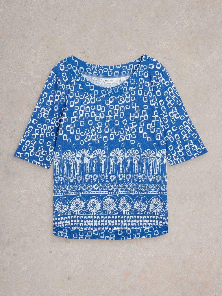 WEAVER CREW NECK TEE in BLUE PR - FLAT FRONT