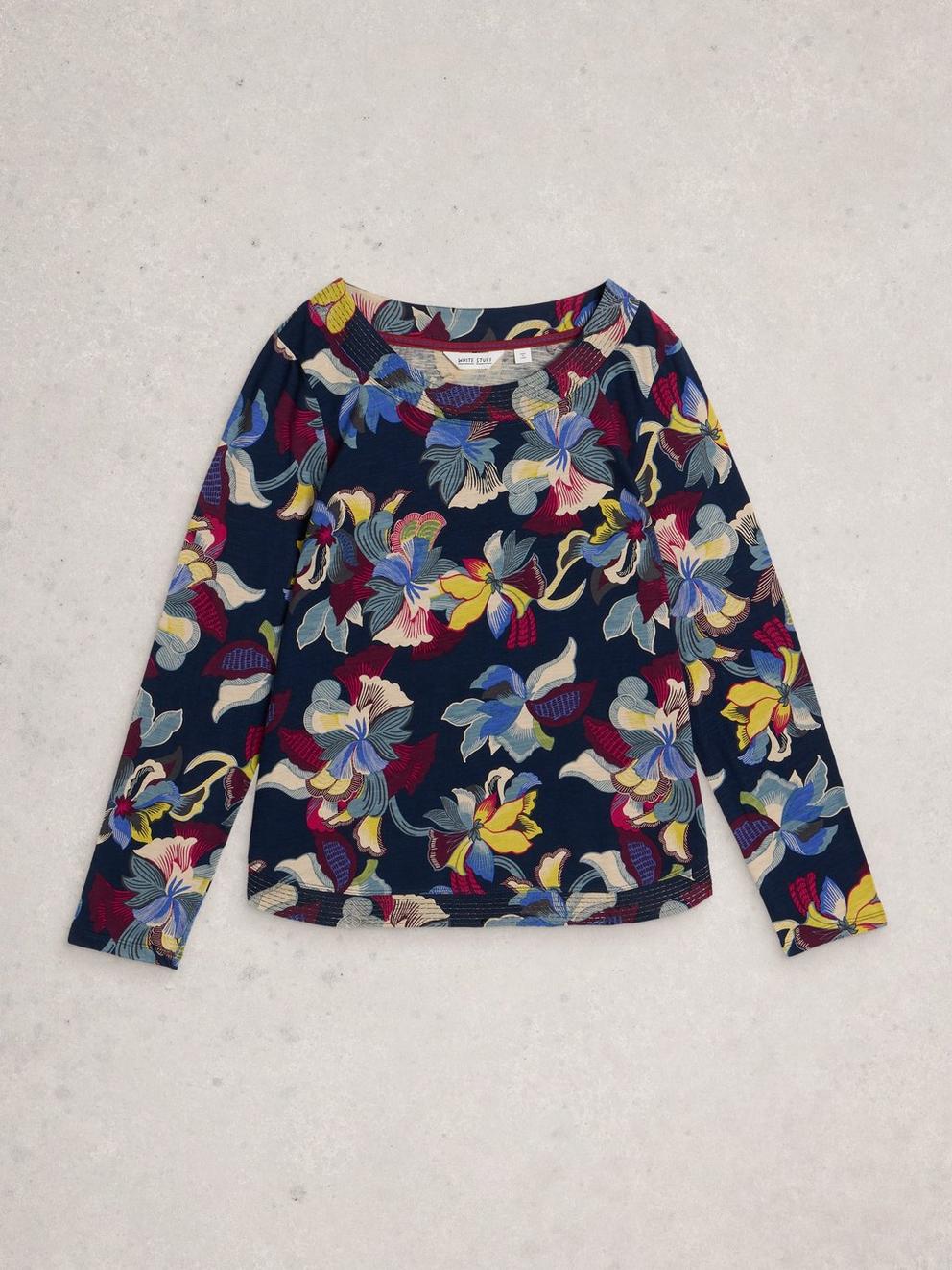 WEAVER LS TEE in NAVY PR - FLAT FRONT