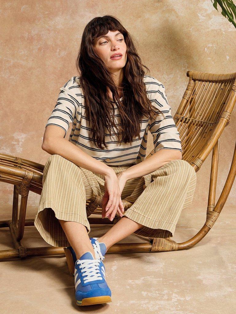 KATYA STRIPE TEE in IVORY MLT - MIXED