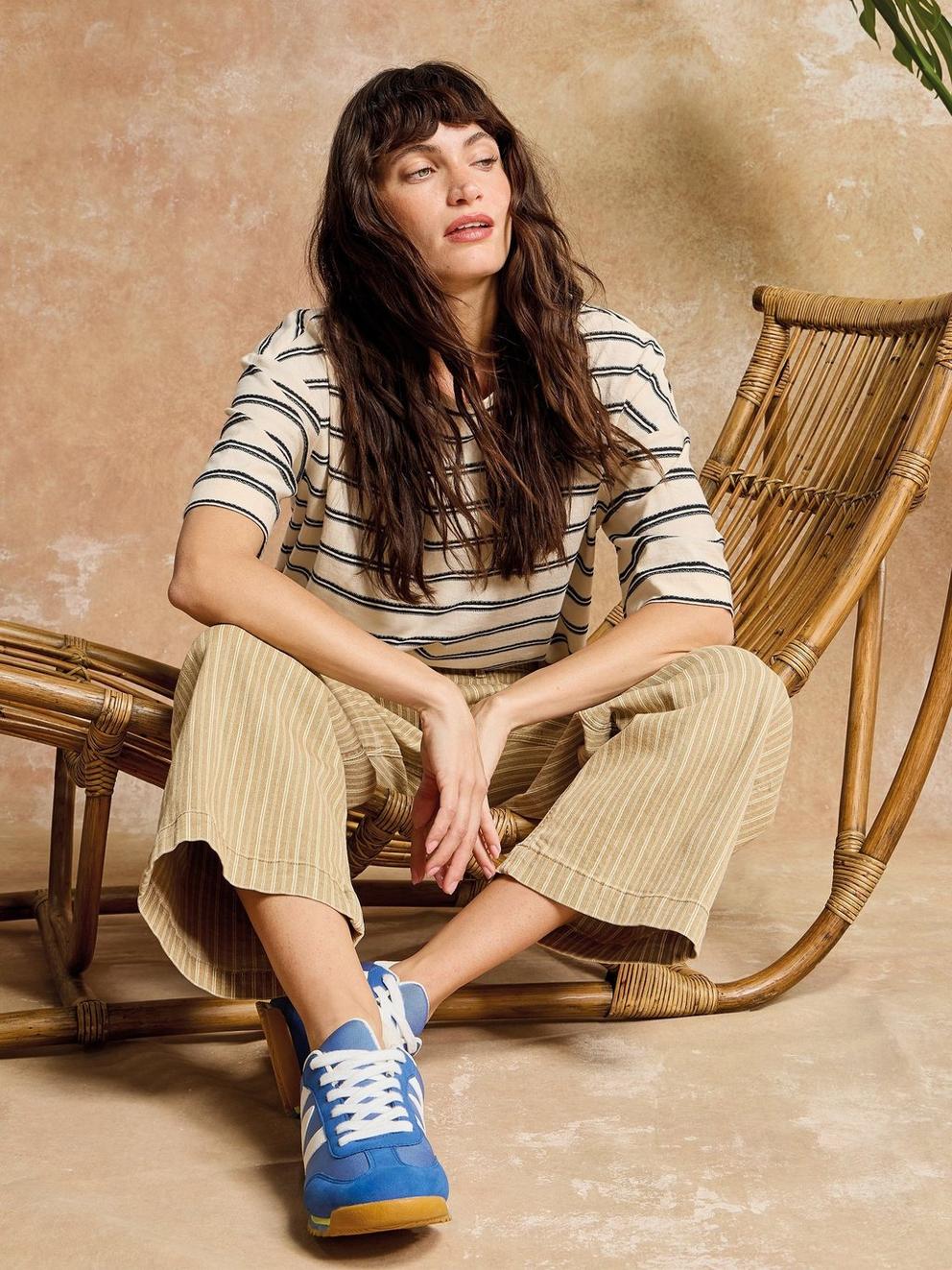 KATYA STRIPE TEE in IVORY MLT - MIXED