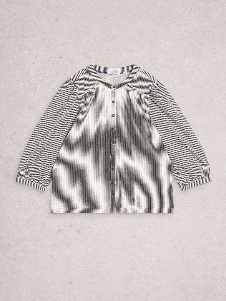 STRIPE MIX SHIRT in WHITE MLT - FLAT FRONT