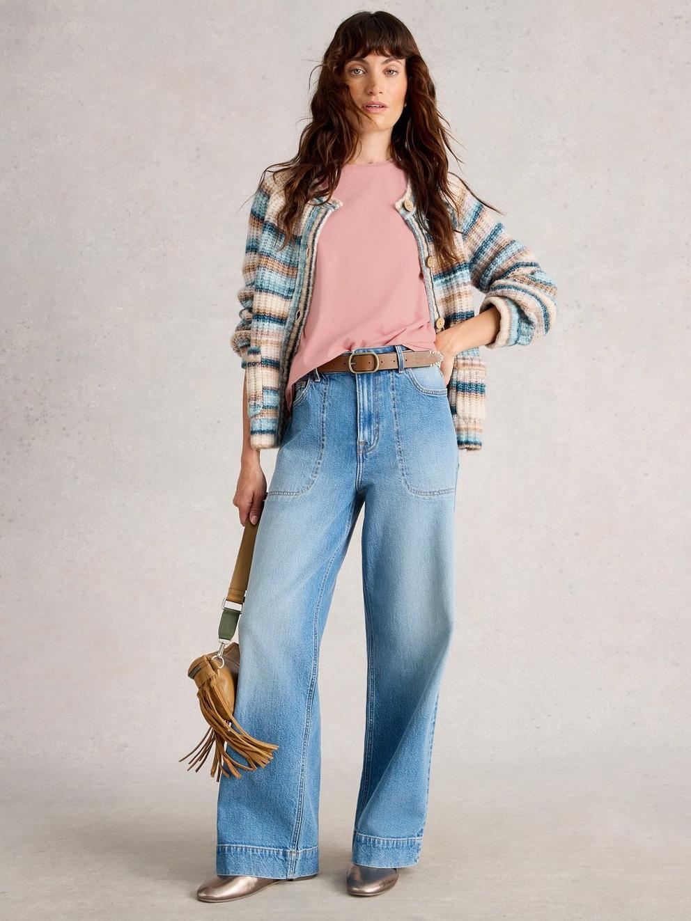 LUCY LADDER TOP in DUS PINK - MODEL FRONT