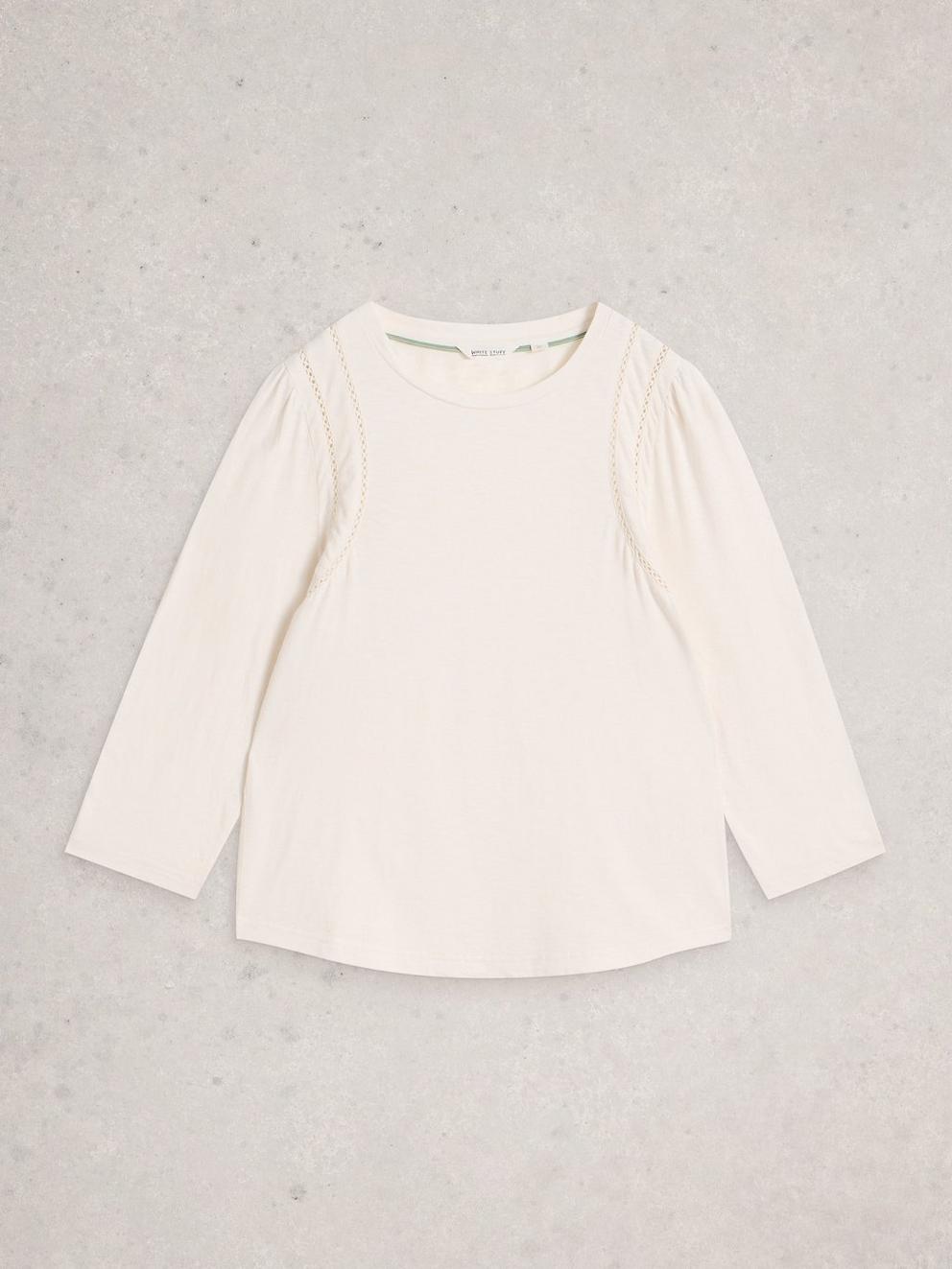 LUCY LADDER TOP in PALE IVORY - FLAT FRONT