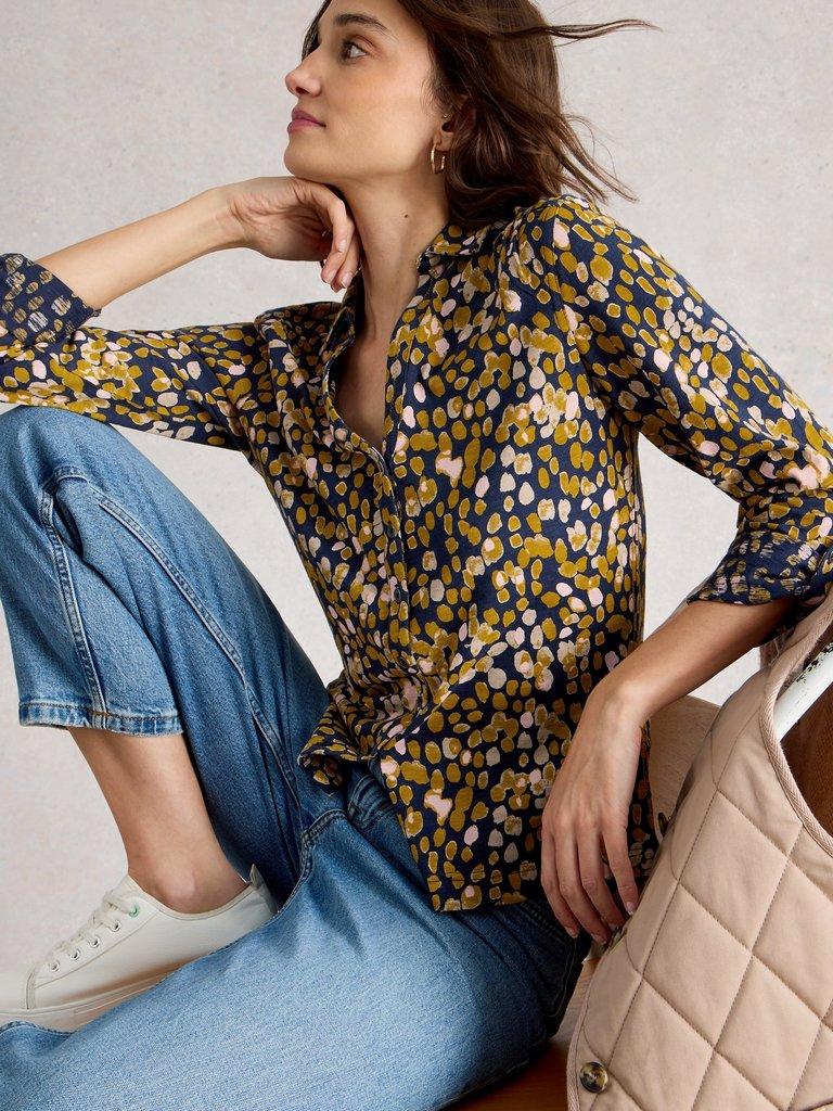 ANNIE JERSEY MID LENGTH SHIRT in CHART PR - LIFESTYLE