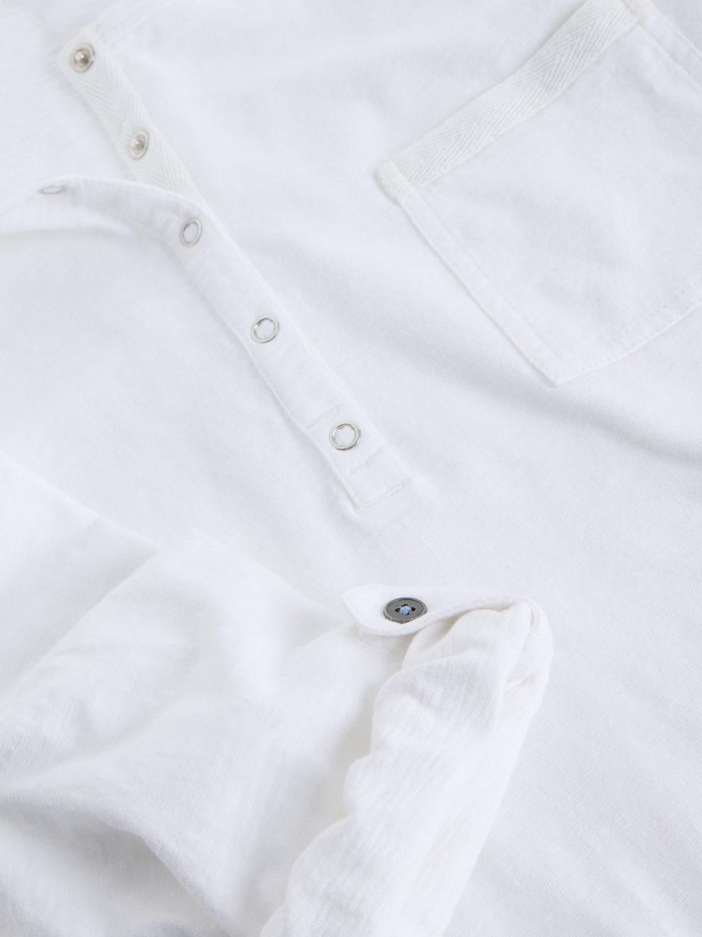 HOLLY POCKET TOP in BRIL WHITE - FLAT DETAIL