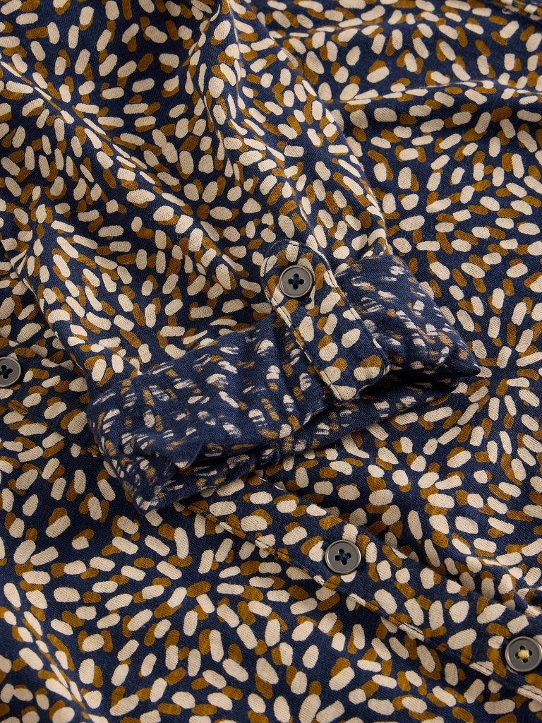 ANNIE LONG SLEEVE LONGLINE SHIRT in NAVY PR - FLAT DETAIL