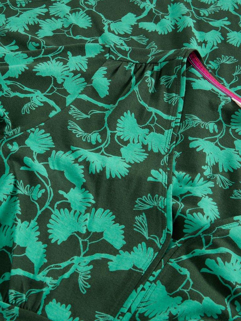 Megan Long Sleeve Jersey Midi Dress in GREEN PR - FLAT DETAIL