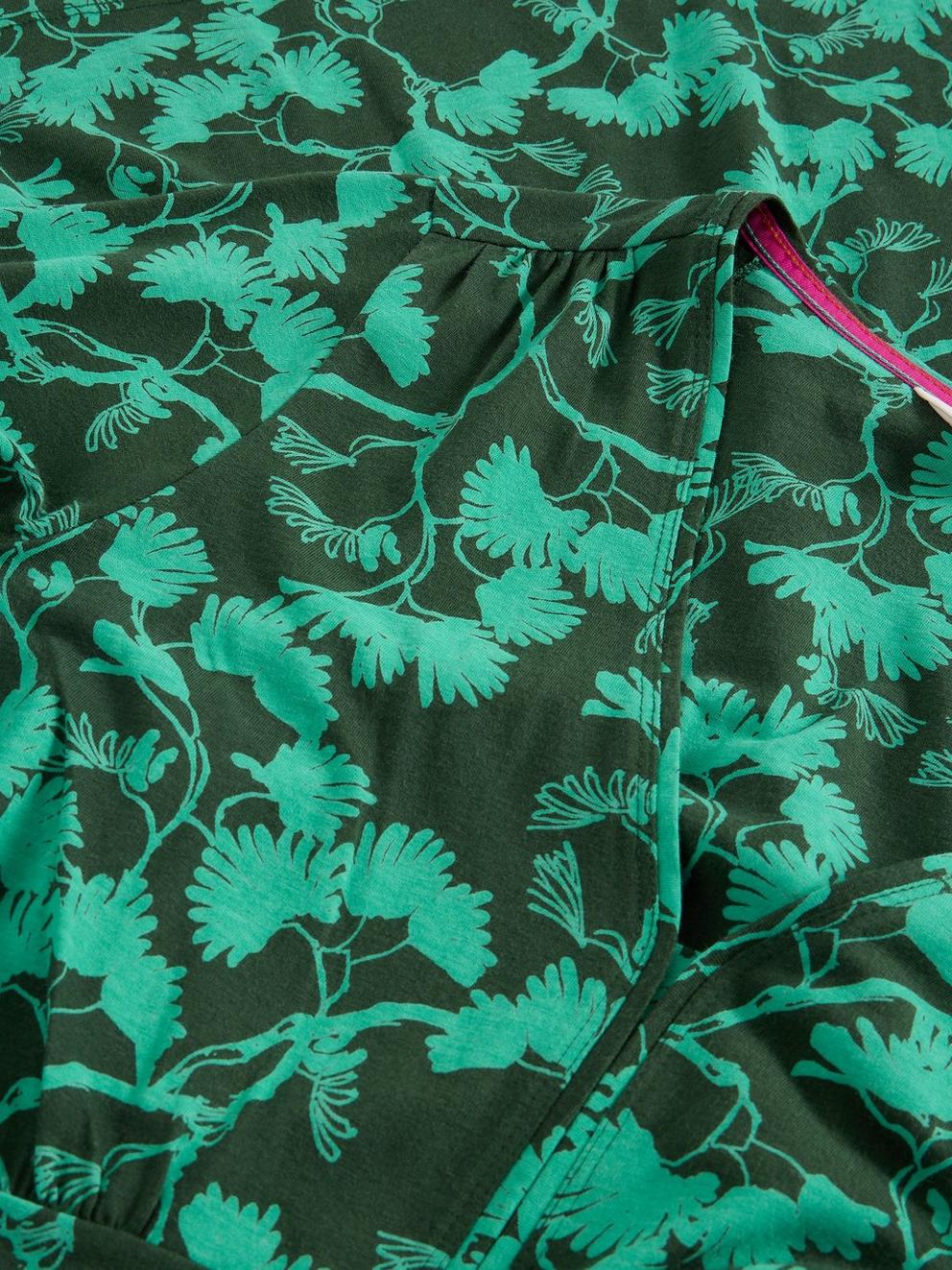 Megan Long Sleeve Jersey Midi Dress in GREEN PR - FLAT DETAIL