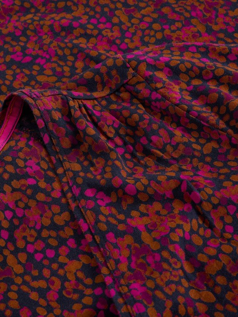 Megan Long Sleeve Jersey Midi Dress in PINK MLT - FLAT DETAIL