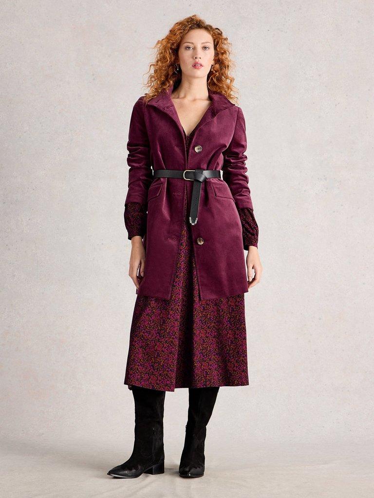 Megan Long Sleeve Jersey Midi Dress in PINK MLT - MODEL FRONT