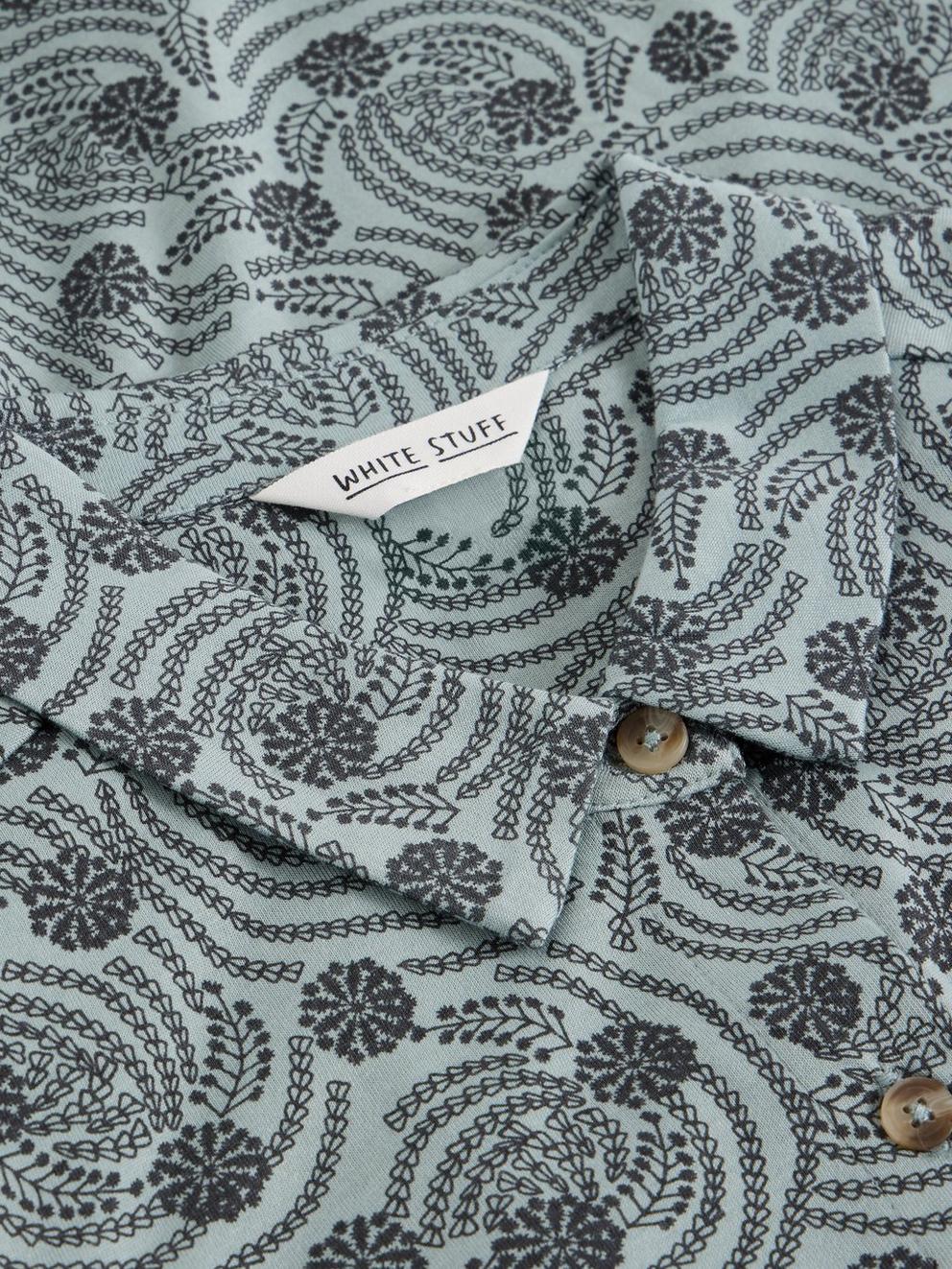 Rua Jersey Collared Shirt Dress in BLUE PR - FLAT DETAIL