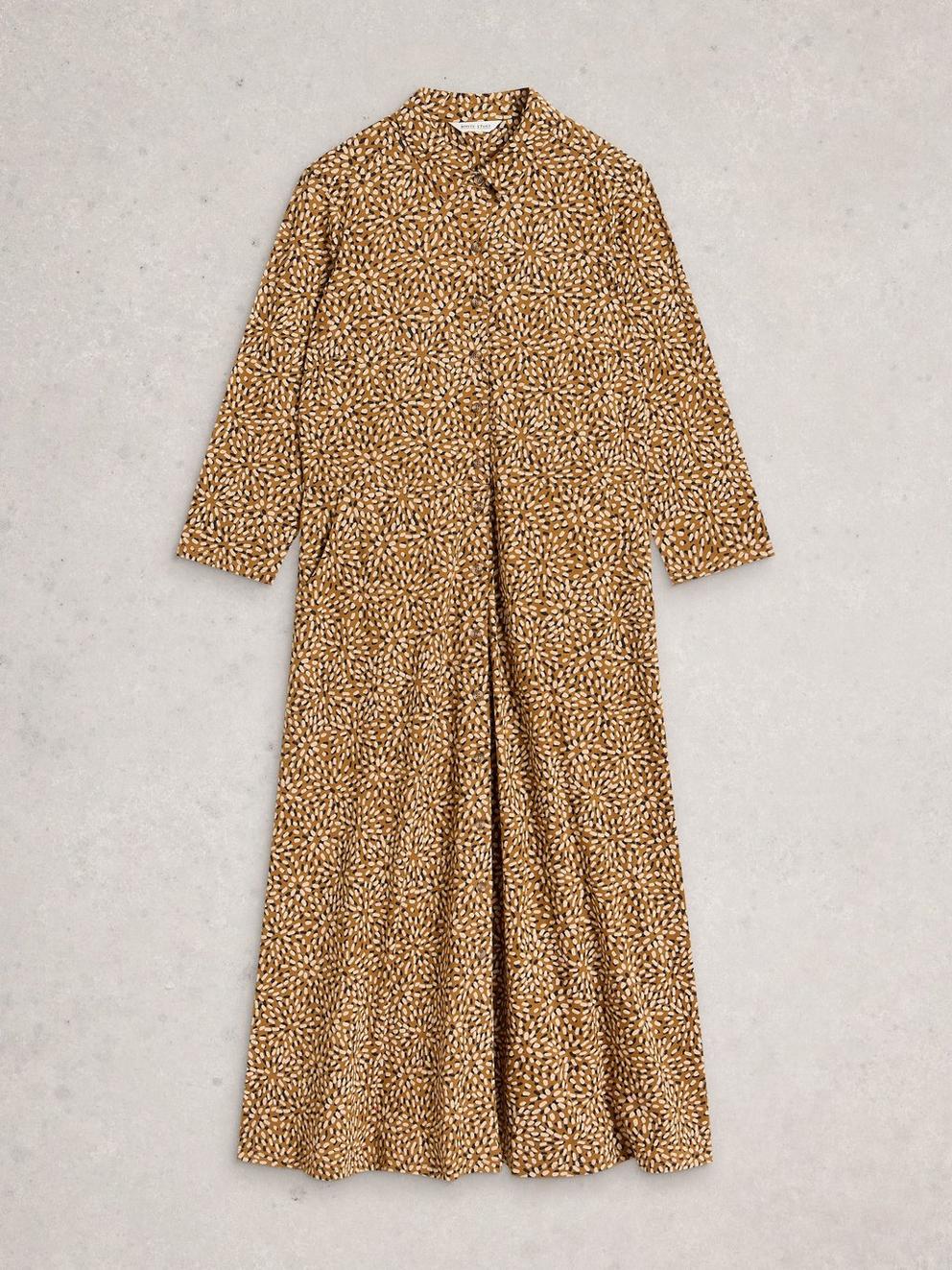 Rua Jersey Collared Shirt Dress in CHART PR - FLAT FRONT