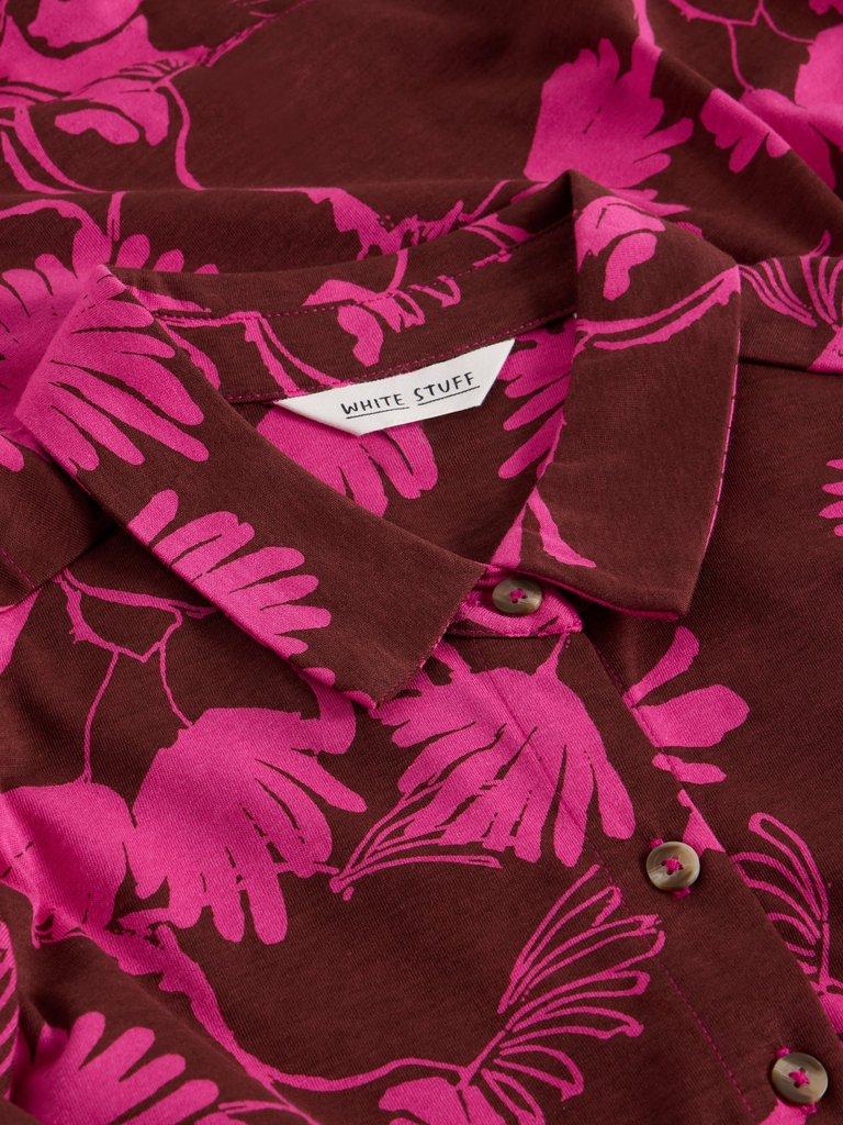 Rua Jersey Collared Shirt Dress in PINK PR - FLAT DETAIL