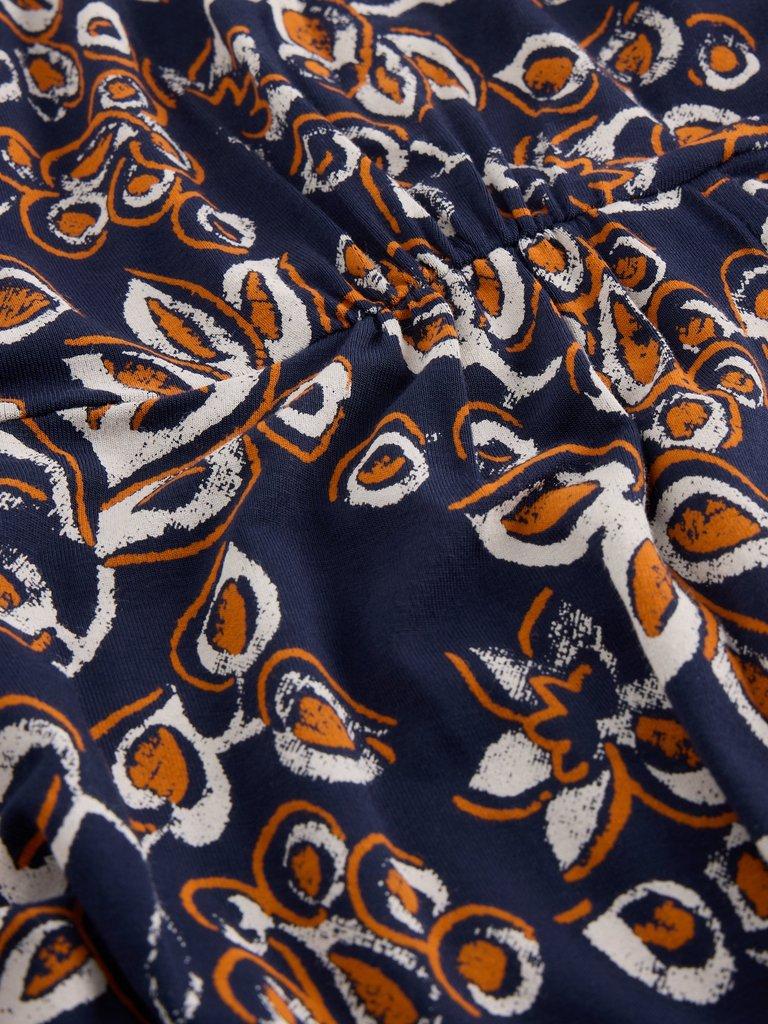 Tallie Jersey Short Sleeve V Neck Dress in NAVY MULTI - FLAT DETAIL