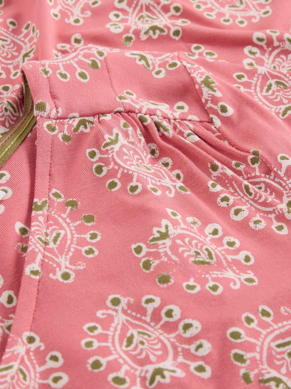 Tallie Jersey Short Sleeve V Neck Dress in PINK PR - FLAT DETAIL