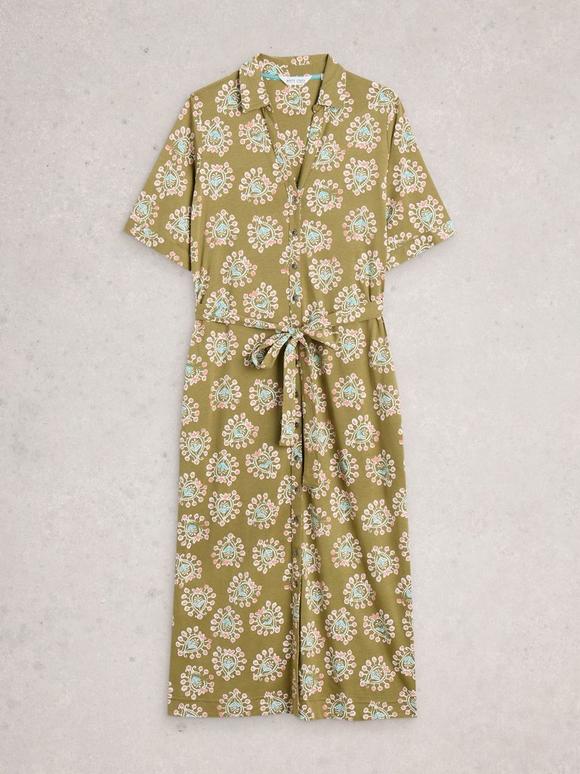 Everly Jersey Shirt Dress in BLUE PRINT | White Stuff US