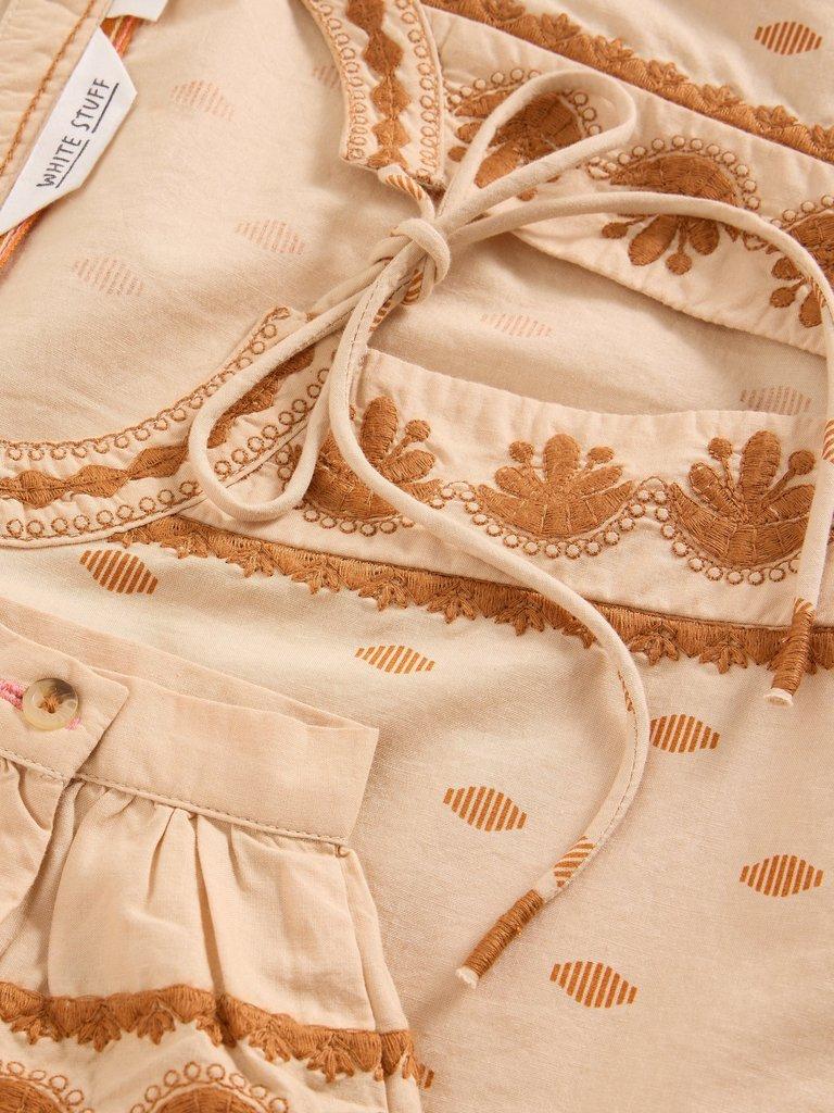 Lila Embroidered Top in IVORY MLT - FLAT DETAIL