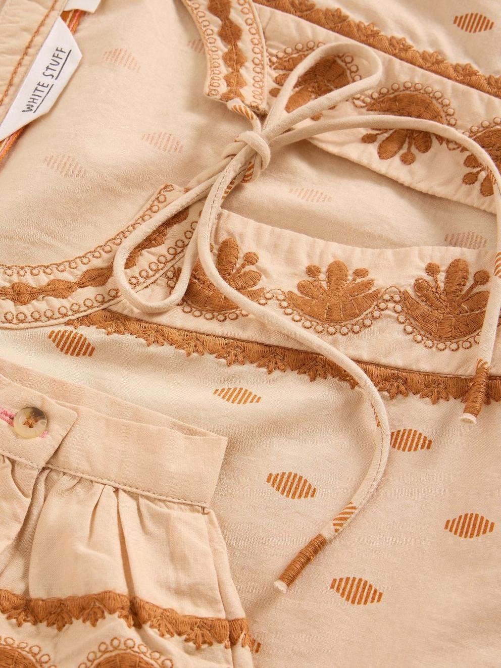 Lila Embroidered Top in IVORY MLT - FLAT DETAIL