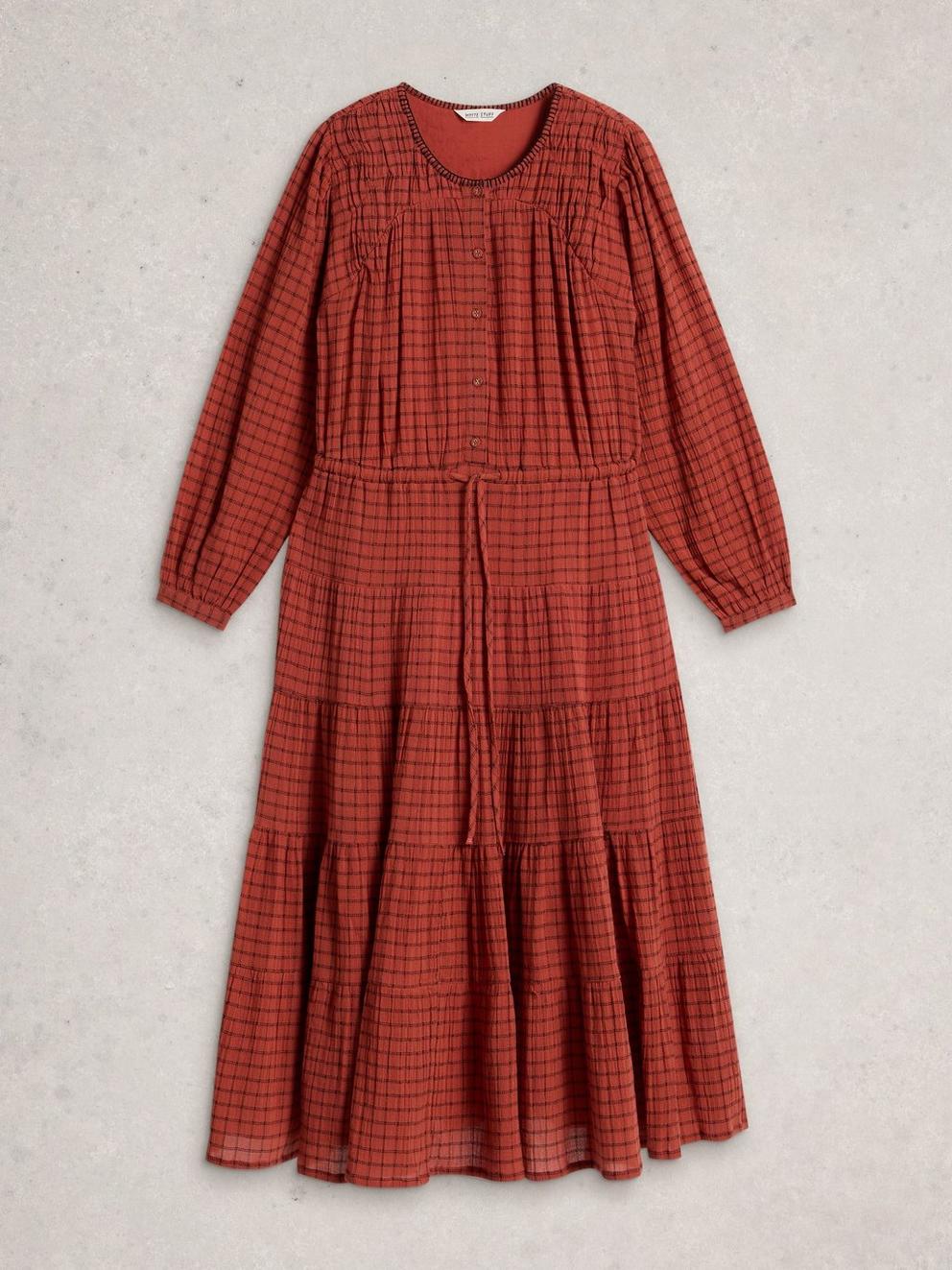 Tasha Midi Dress in MID RED - FLAT FRONT