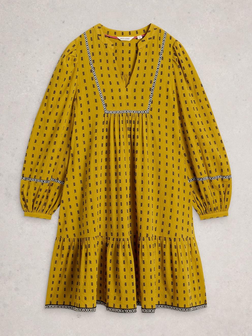 Orla Embroidered Dress in CHART MLT - FLAT FRONT