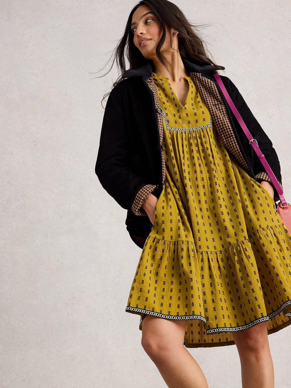 Orla Embroidered Dress in CHART MLT - LIFESTYLE