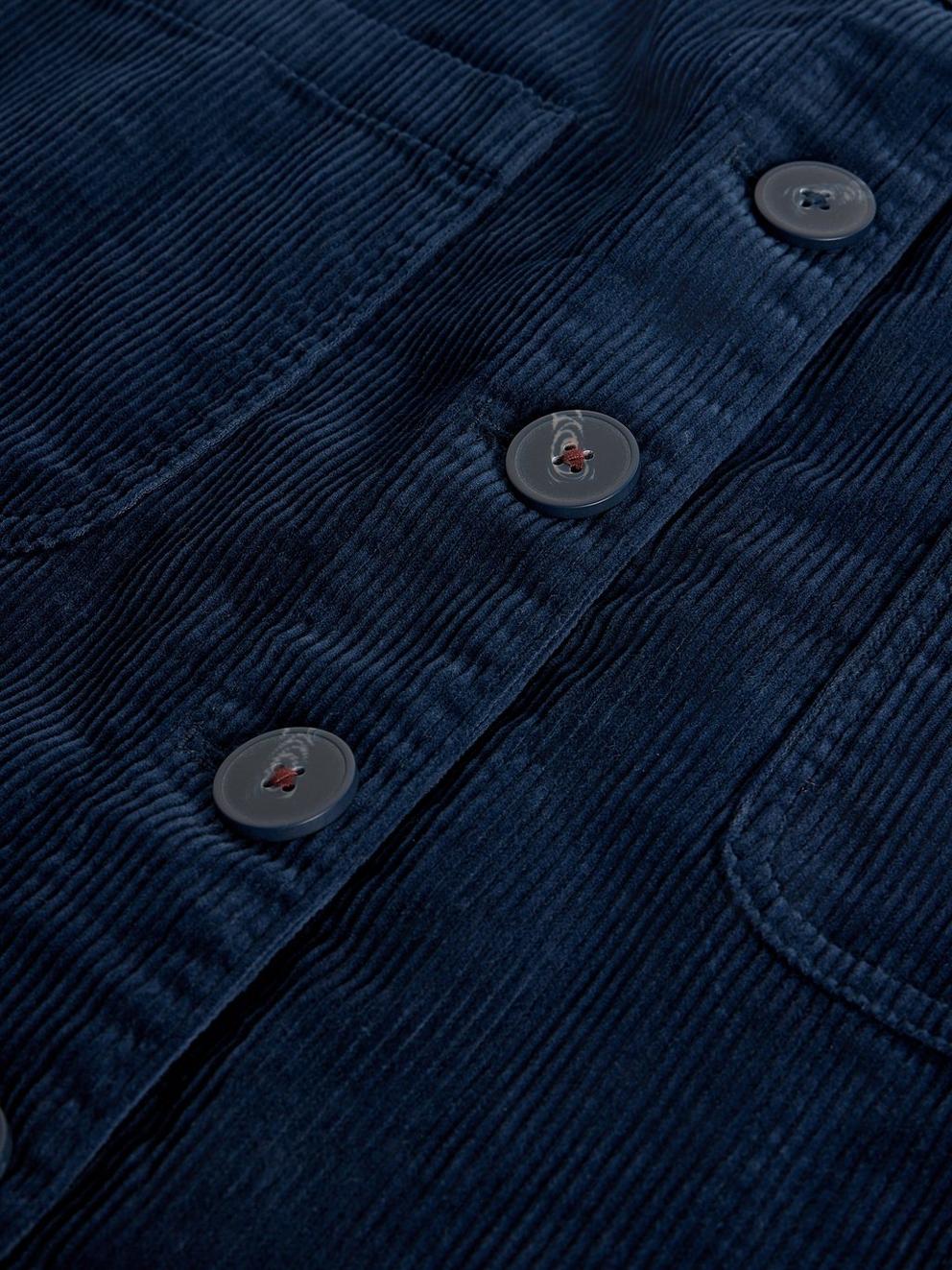 Rose Cord Pinafore in DARK NAVY - FLAT DETAIL