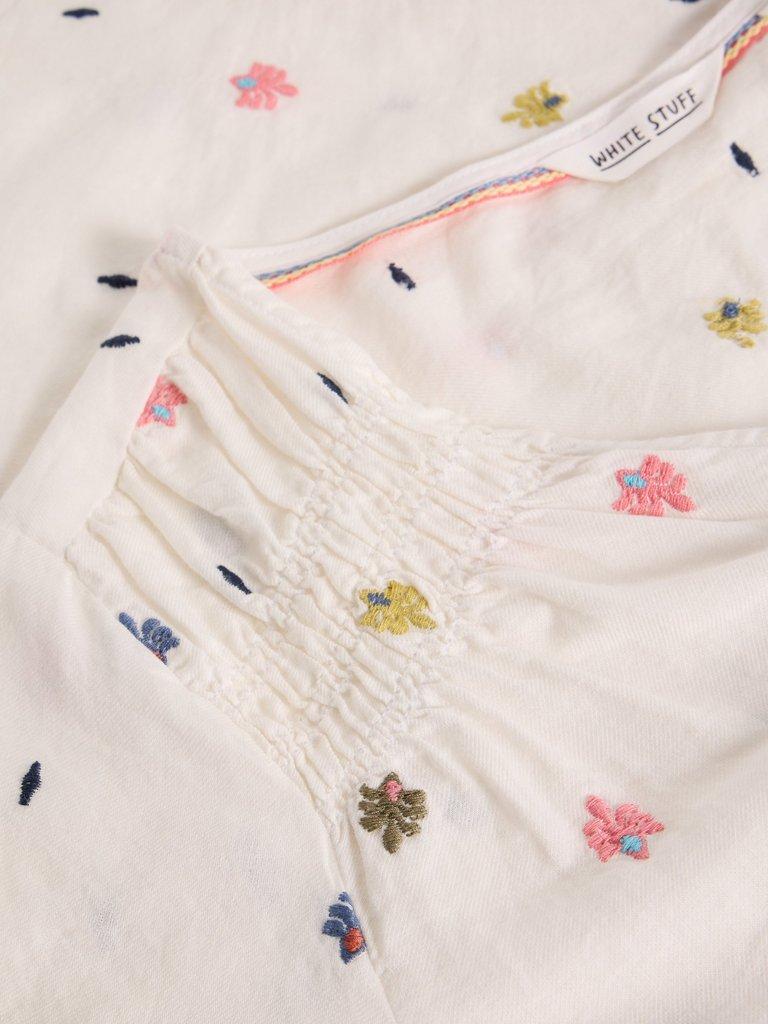 Rae Organic Cotton Top in IVORY MLT - FLAT DETAIL