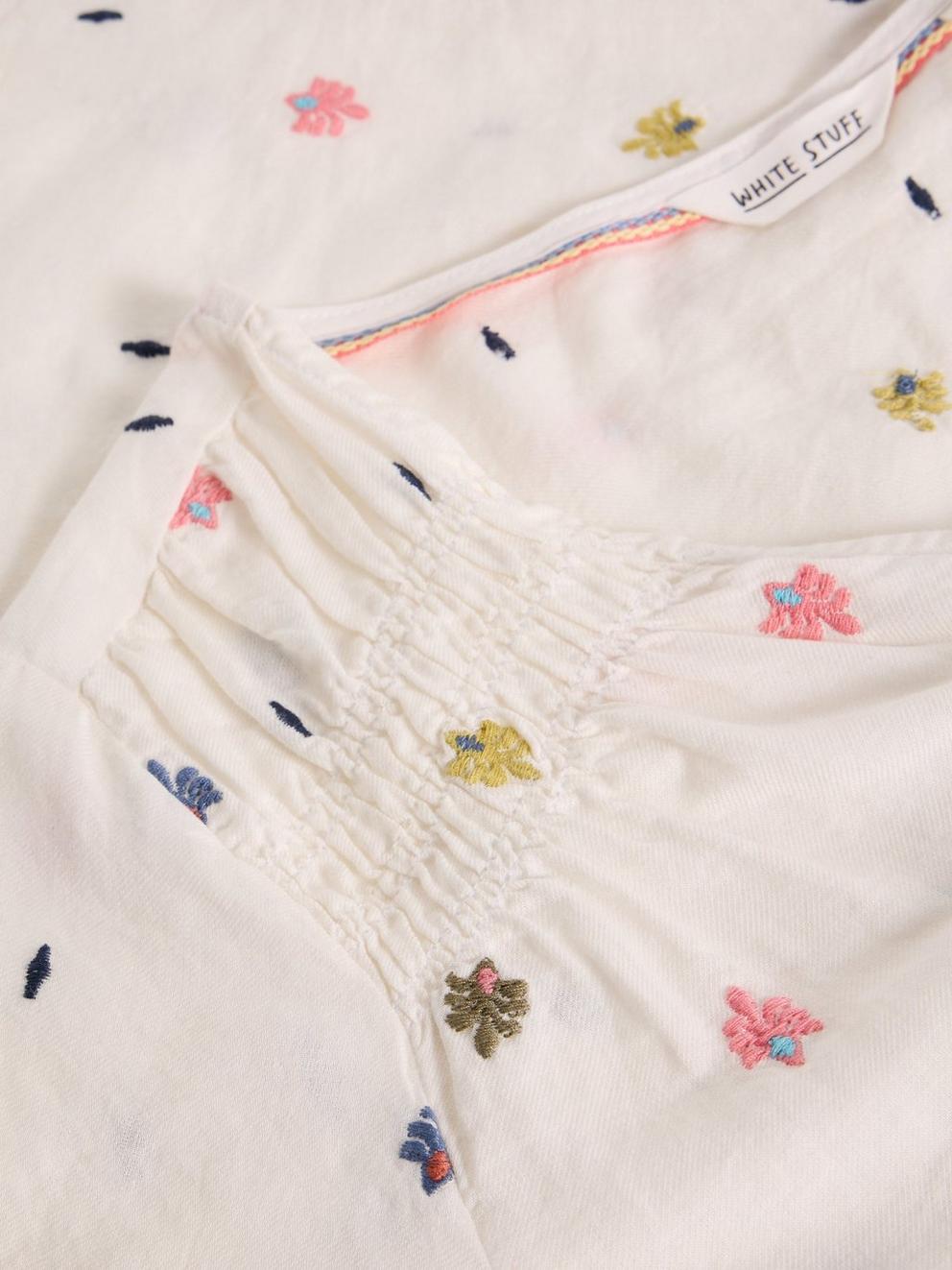 Rae Organic Cotton Top in IVORY MLT - FLAT DETAIL