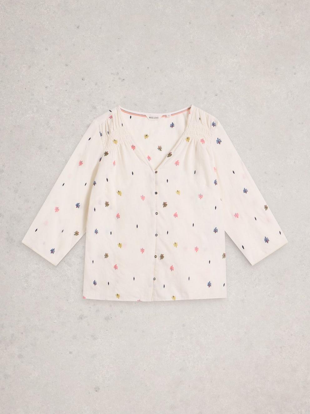 Rae Organic Cotton Top in IVORY MLT - FLAT FRONT