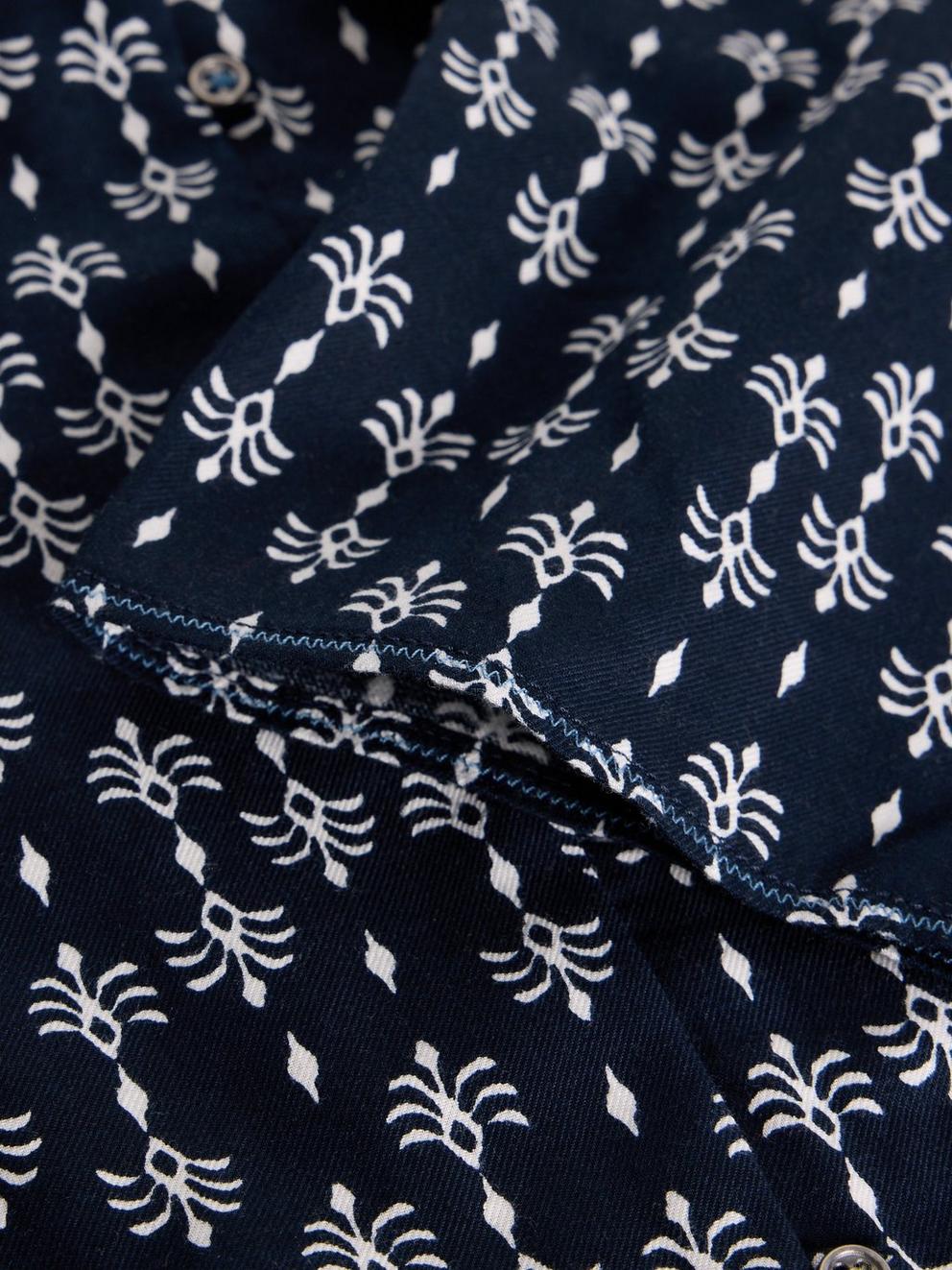 Rae Organic Cotton Top in NAVY PR - FLAT DETAIL