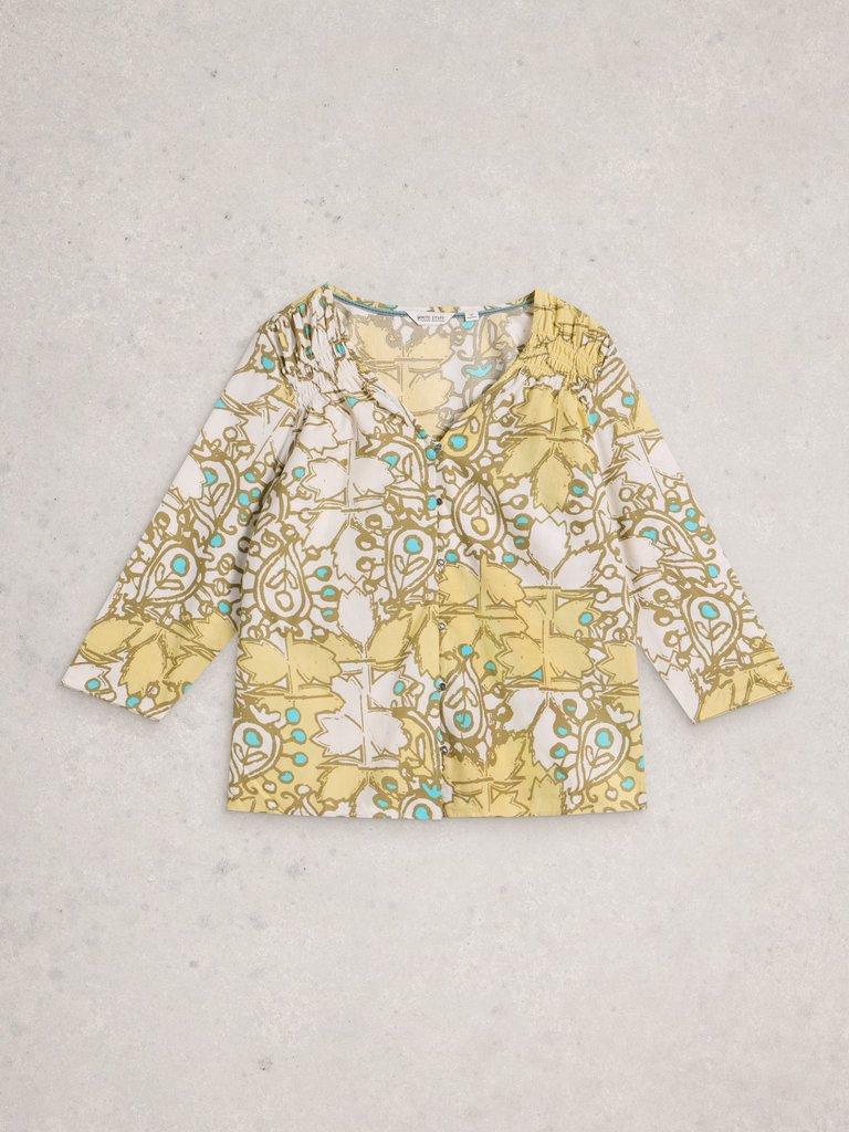 Rae Organic Cotton Top in YELLOW MLT - FLAT FRONT