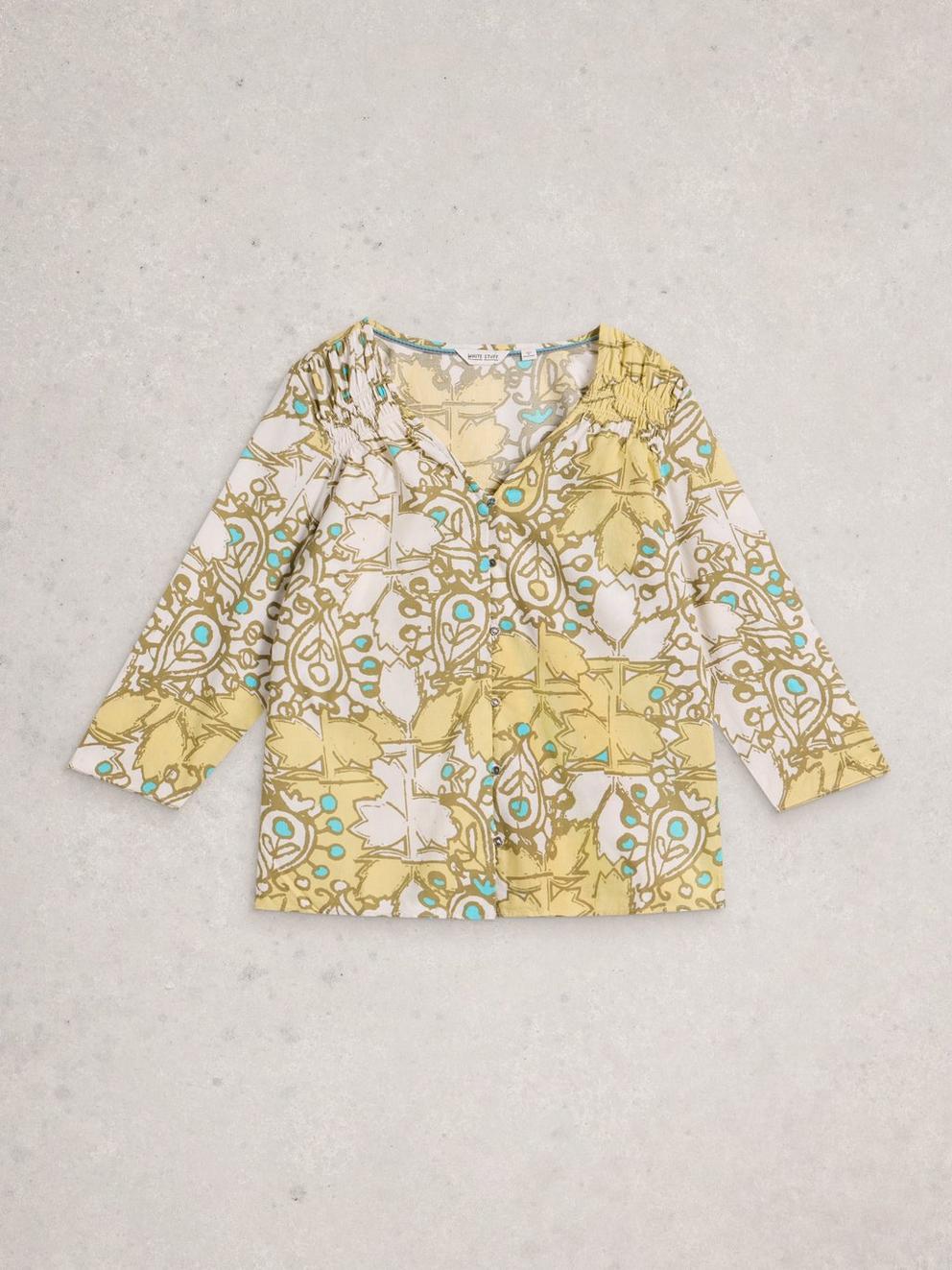 Rae Organic Cotton Top in YELLOW MLT - FLAT FRONT