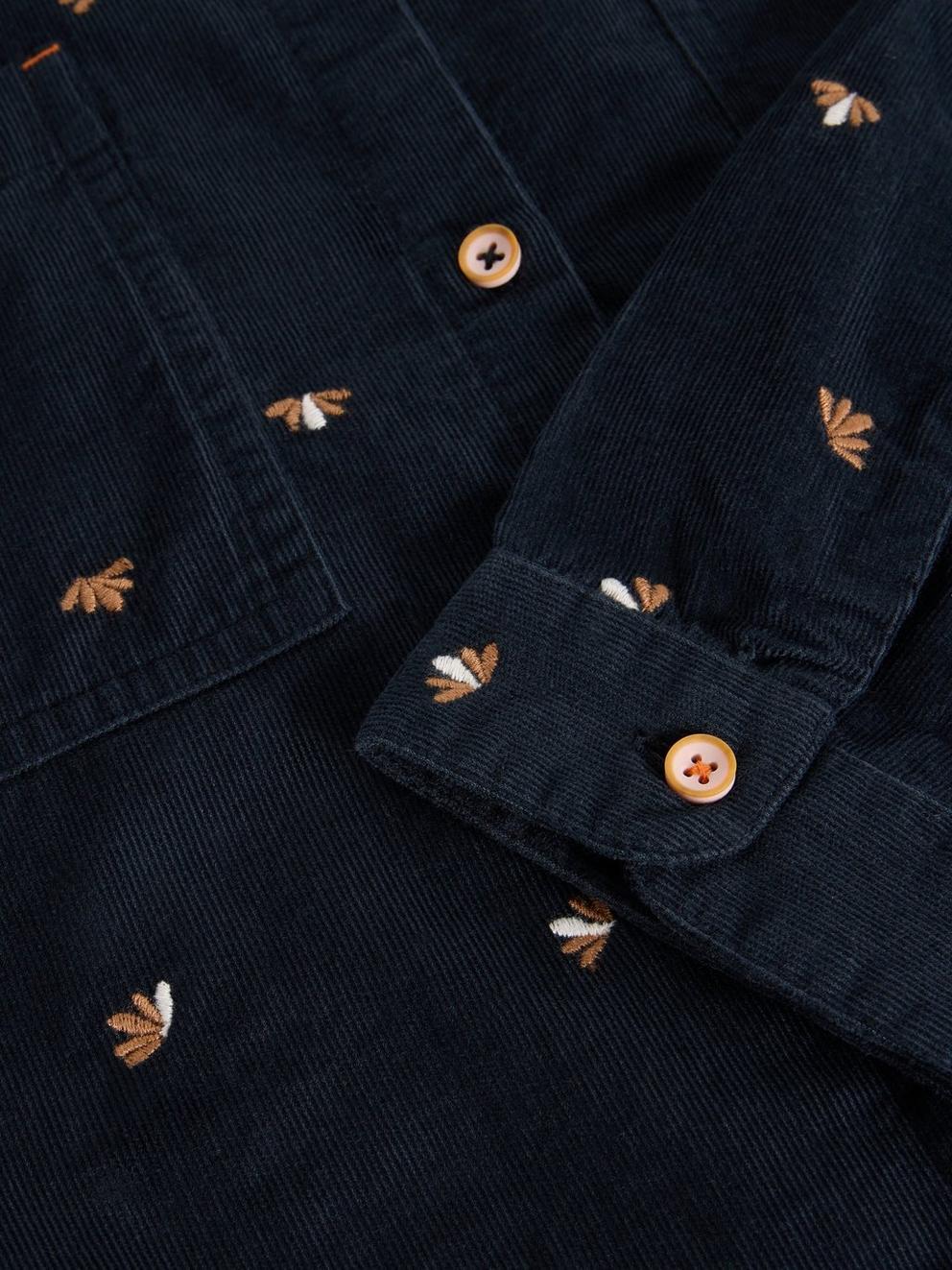 Sophie Cord Shirt in NAVY MULTI - FLAT DETAIL