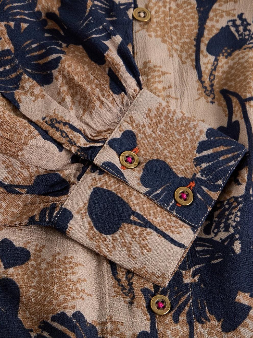 Paloma Notch Neck Top in NAT MLT - FLAT DETAIL