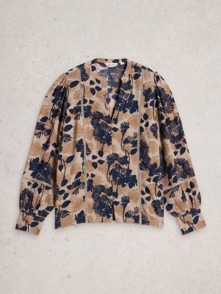 Paloma Notch Neck Top in NAT MLT - FLAT FRONT