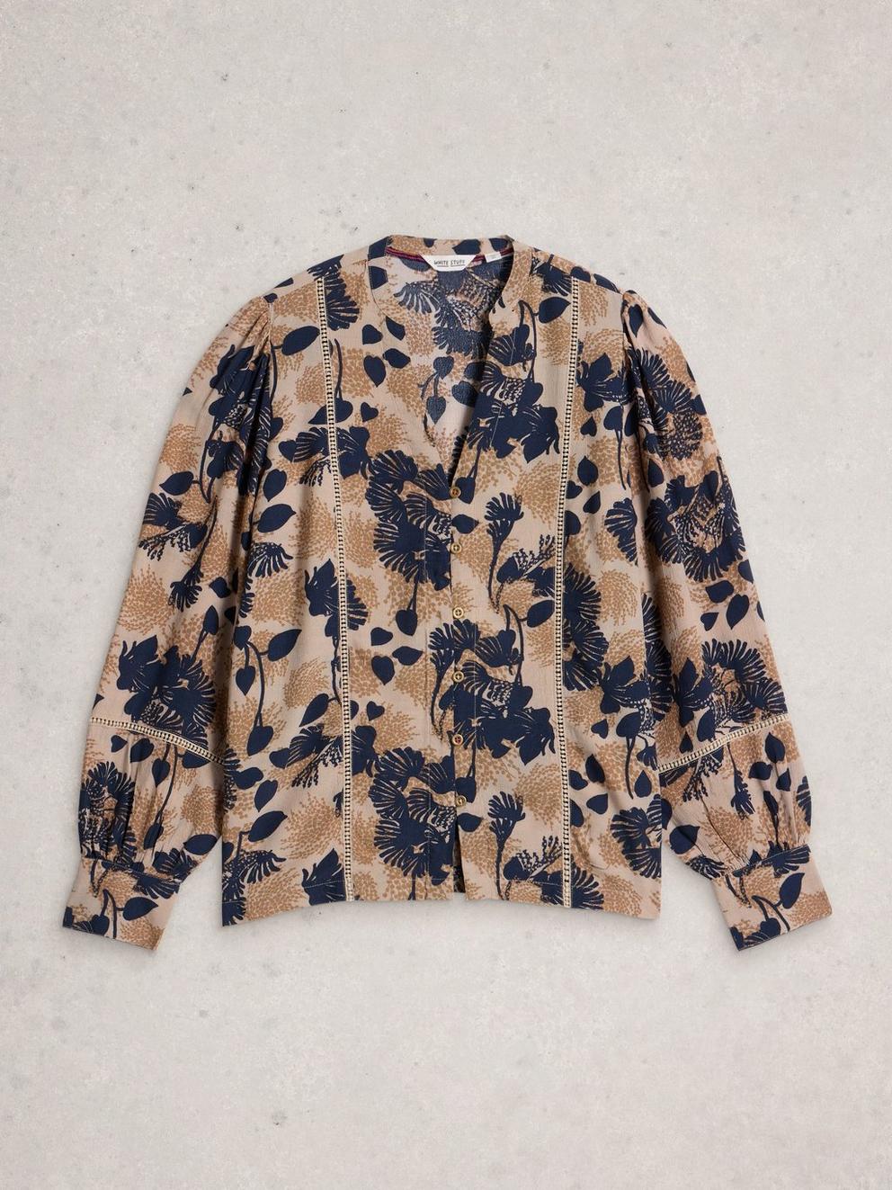 Paloma Notch Neck Top in NAT MLT - FLAT FRONT