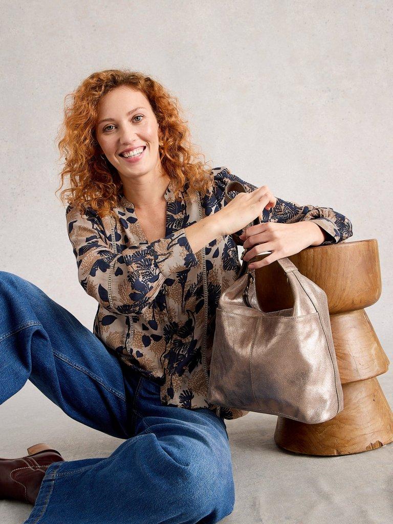 Paloma Notch Neck Top in NAT MLT - LIFESTYLE