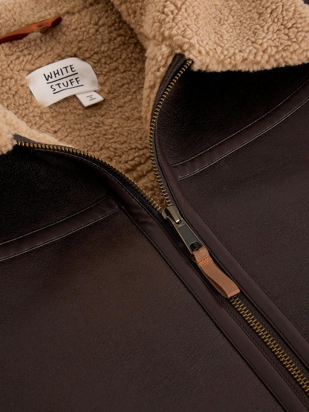 Serena Aviator Jacket in BROWN MLT - FLAT DETAIL