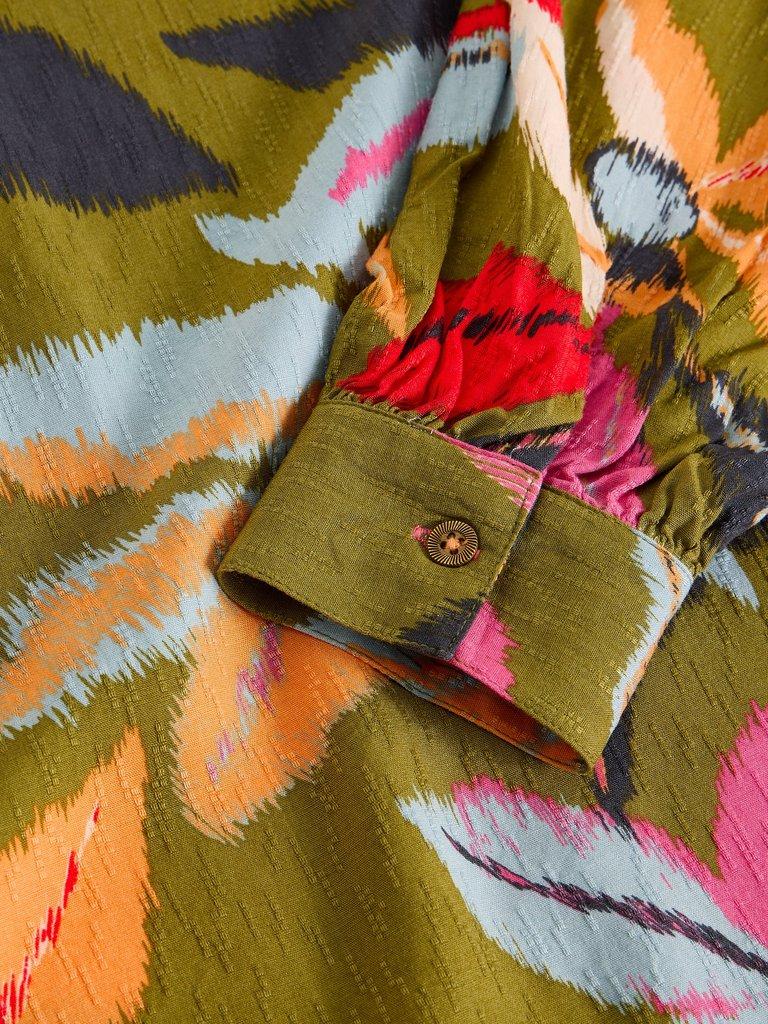 Ulla Crew Neck Top in GREEN MLT - FLAT DETAIL