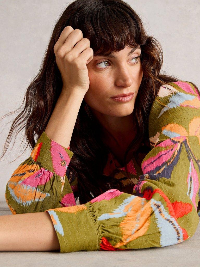 Ulla Crew Neck Top in GREEN MLT - LIFESTYLE