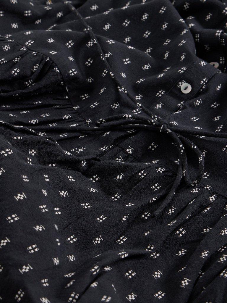 Gina Midi Dress in BLK MLT - FLAT DETAIL