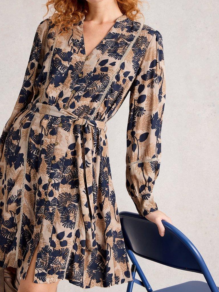 Paloma Dress in NAT MLT - MODEL DETAIL