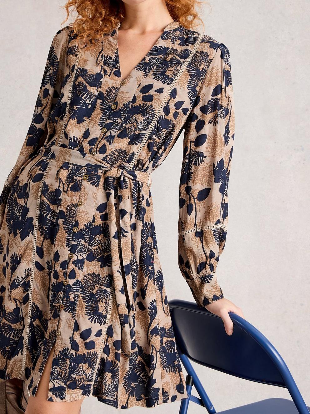 Paloma Dress in NAT MLT - MODEL DETAIL