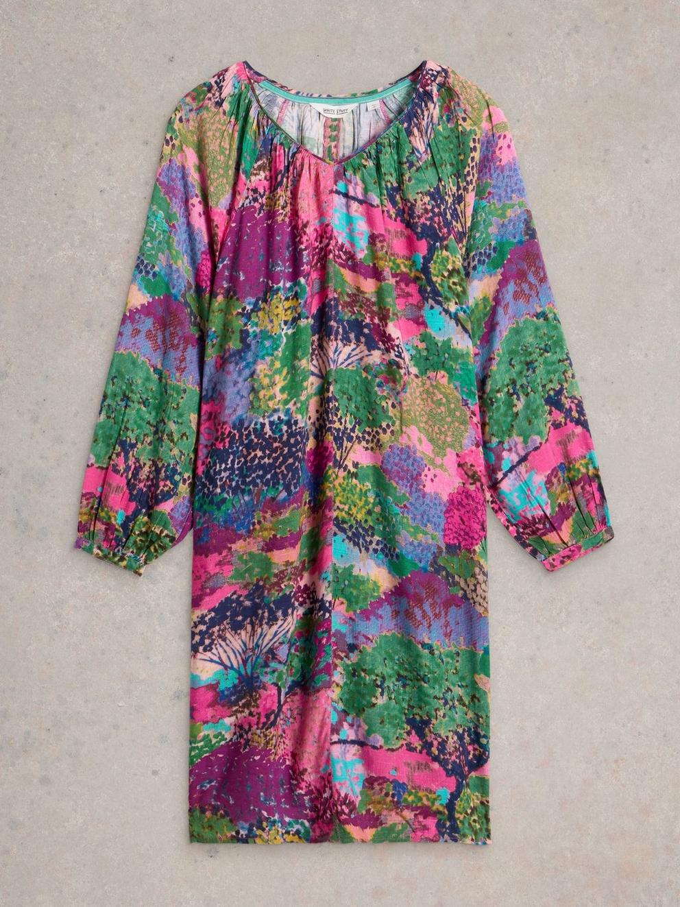 Cerys Cocoon Dress in PINK MLT - FLAT FRONT