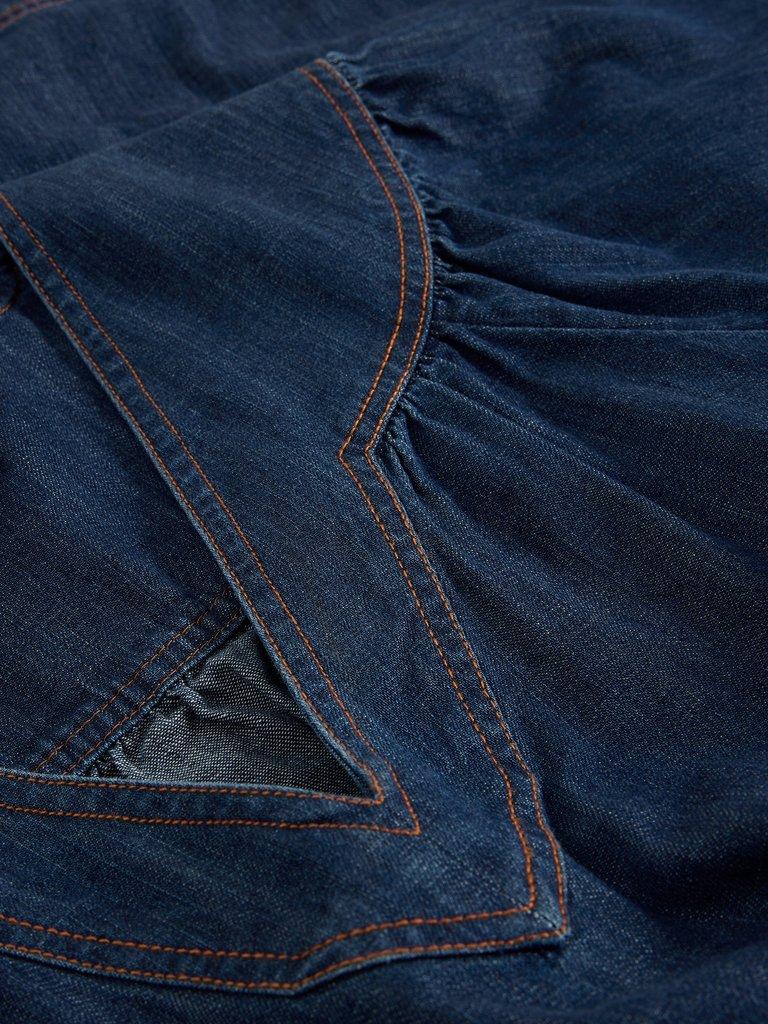 Leo Denim Dress in DK DENIM - FLAT DETAIL