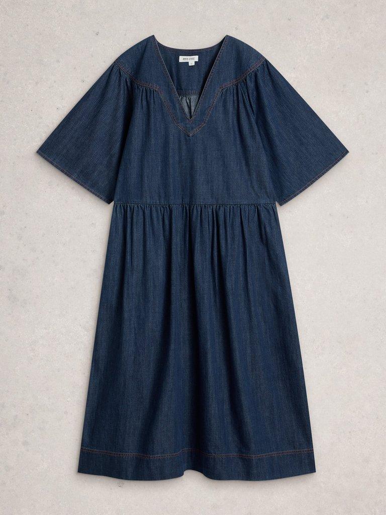Leo Denim Dress in DK DENIM - FLAT FRONT