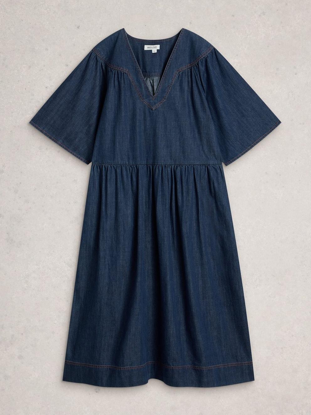Leo Denim Dress in DK DENIM - FLAT FRONT
