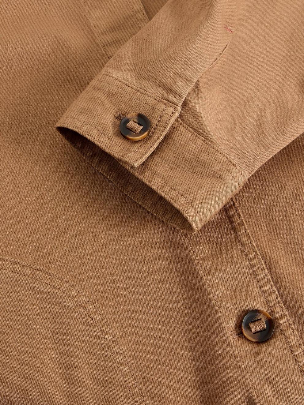 Eden Collared Denim Jacket in DK NAT - FLAT DETAIL