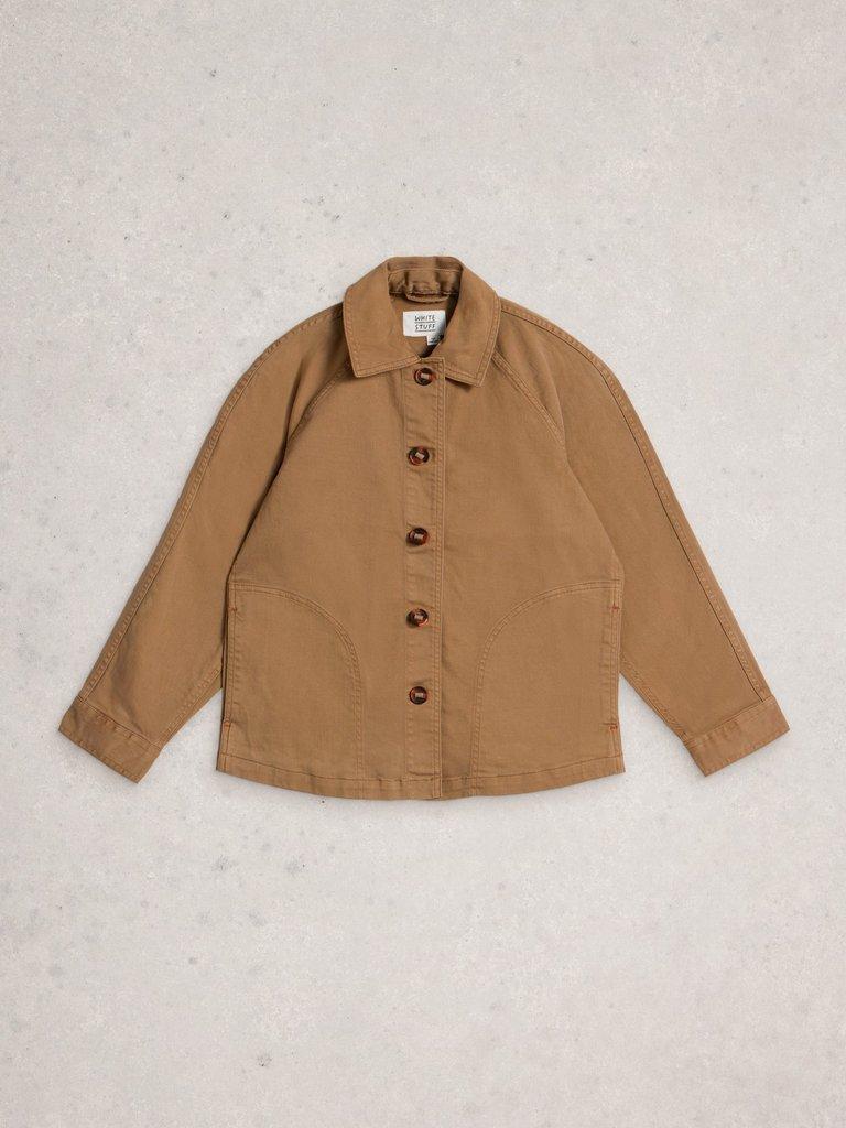 Eden Collared Denim Jacket in DK NAT - FLAT FRONT